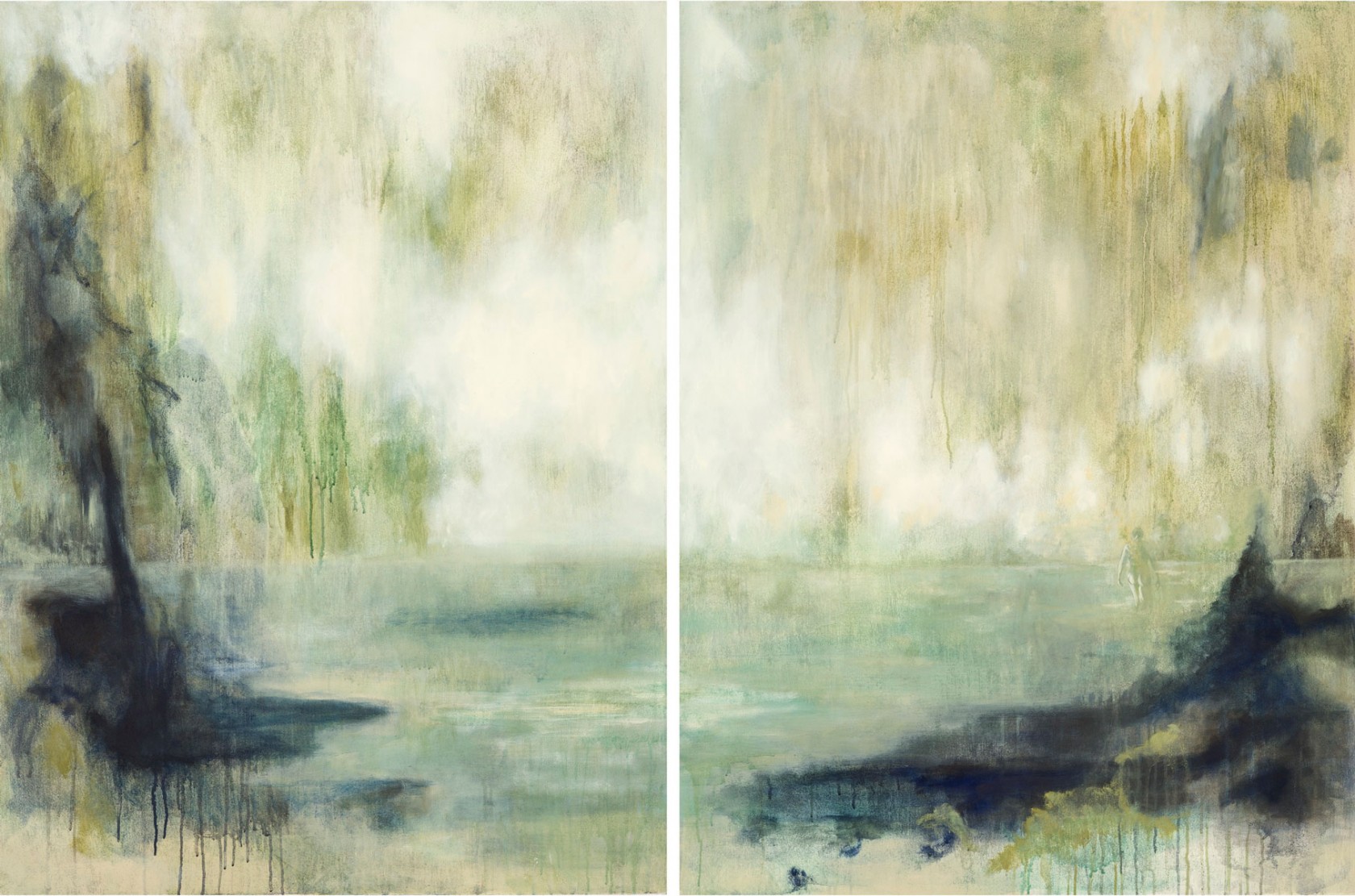 lascia ch'io pianga, dyptychon, Acryl auf LW, 210 x 140 cm